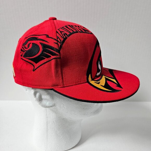 Atlanta Hawks Hat Cap Mens Fitted 7 3/8" Big Embroidered Logo Red Wool Adidas - Picture 4 of 13